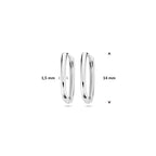Klappcreolen Paperclip 14 mm 14K Weißgold