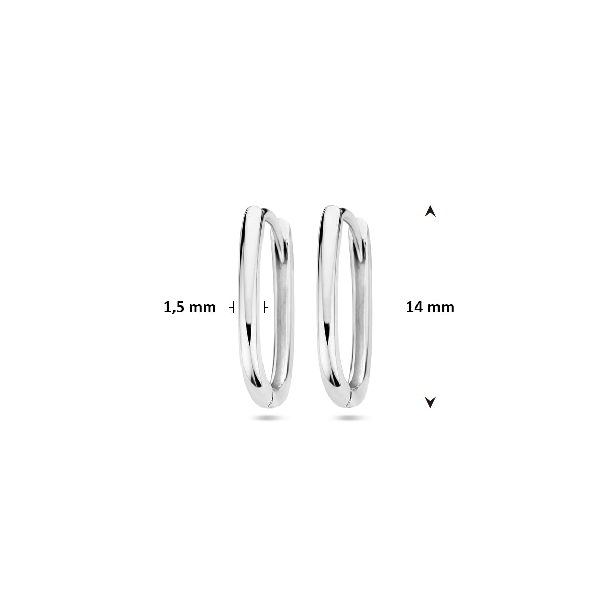 Klappcreolen Paperclip 14 mm 14K Weißgold