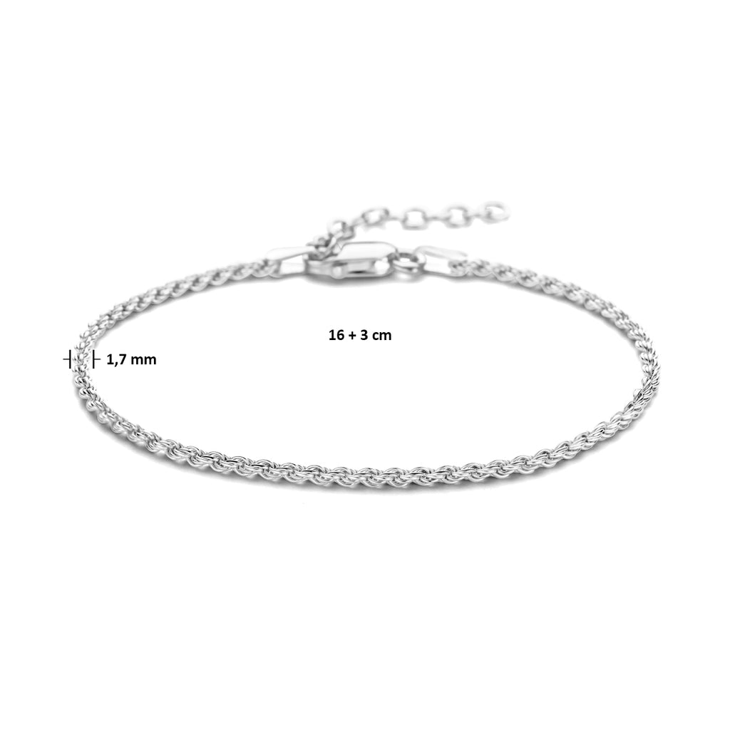 Kordel 1,7 mm Silber rhodiniert