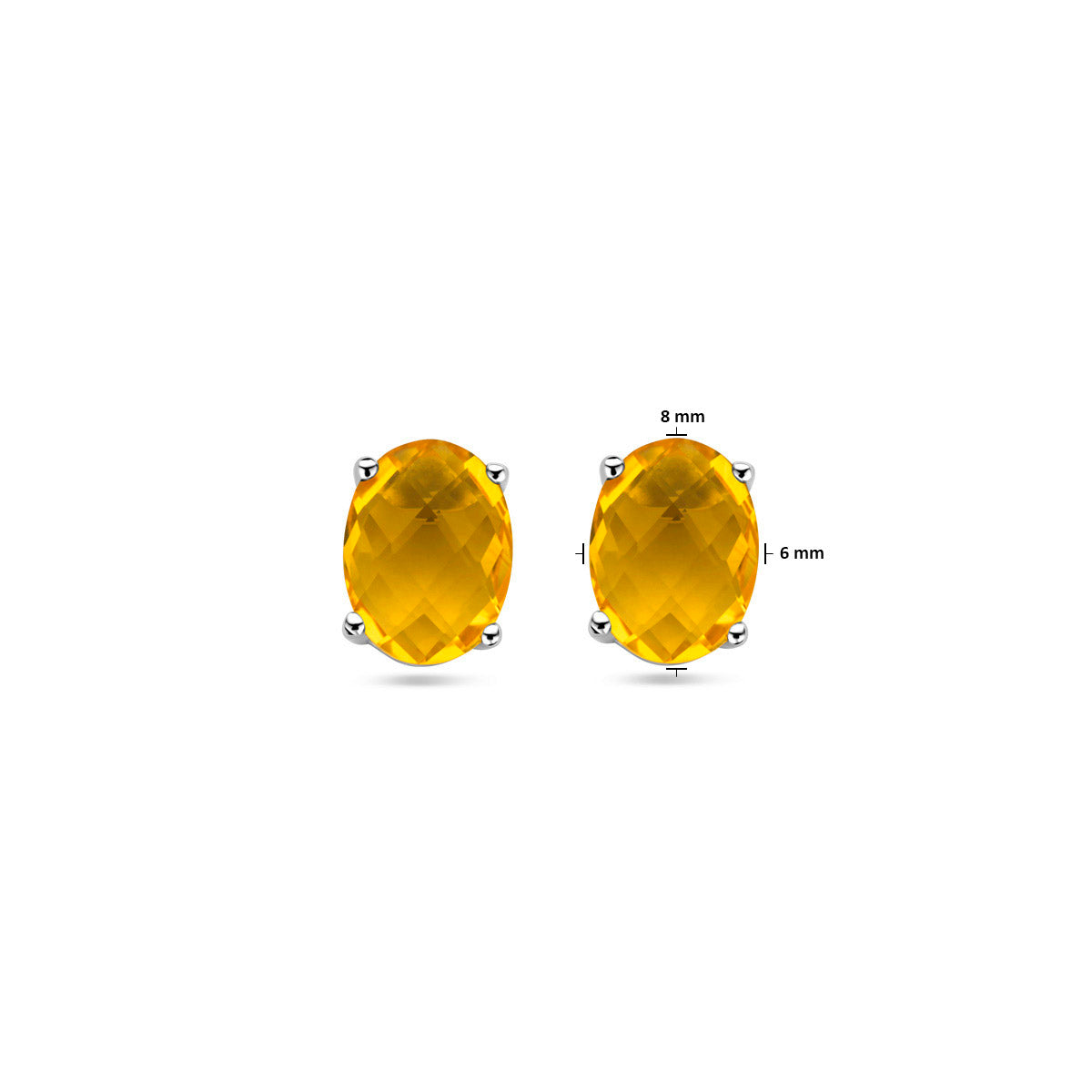 oorknoppen citrien zilver gerhodineerd