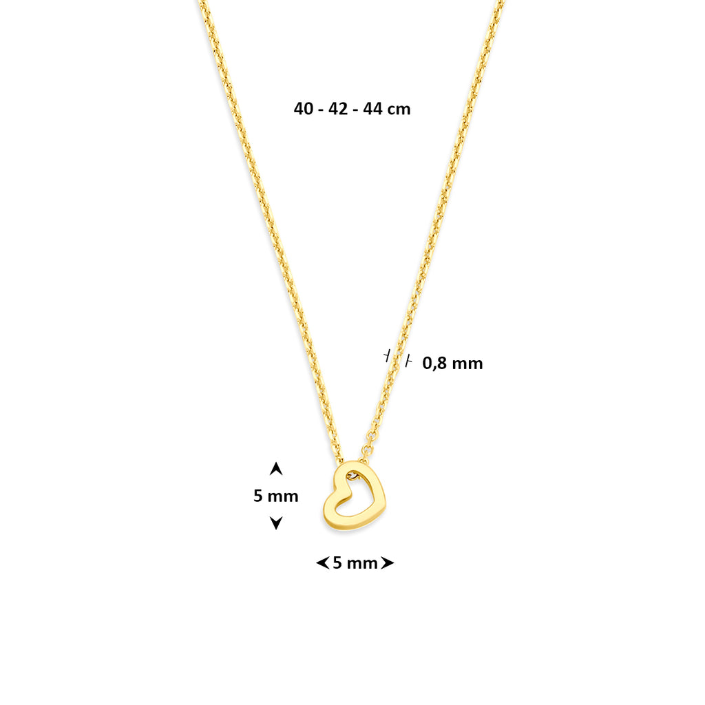 collier hartje 40 - 42 - 44 cm 14K geelgoud