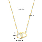 Halskette Herzen 40 - 42 - 44 cm 14K Gelbgold