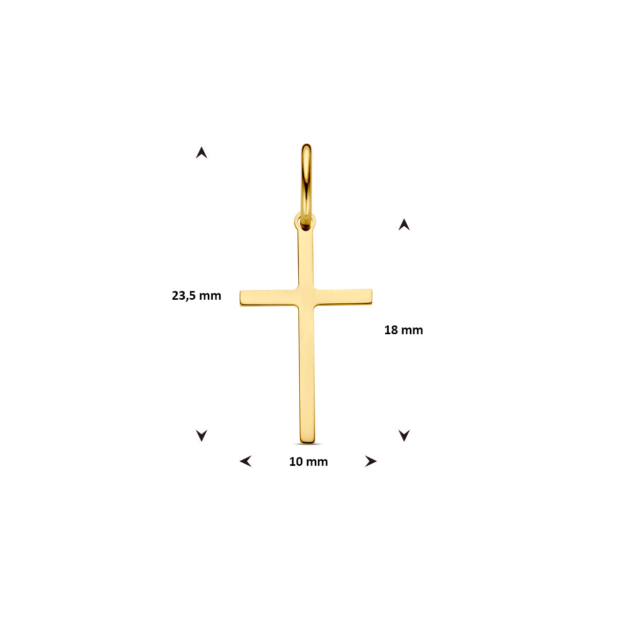 Anhänger Kreuz 14K Gelbgold