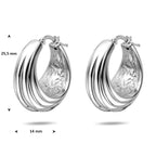 oorringen 25,5 mm zilver gerhodineerd