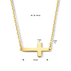 collier kruis 40 - 42 - 44 cm 14K geelgoud