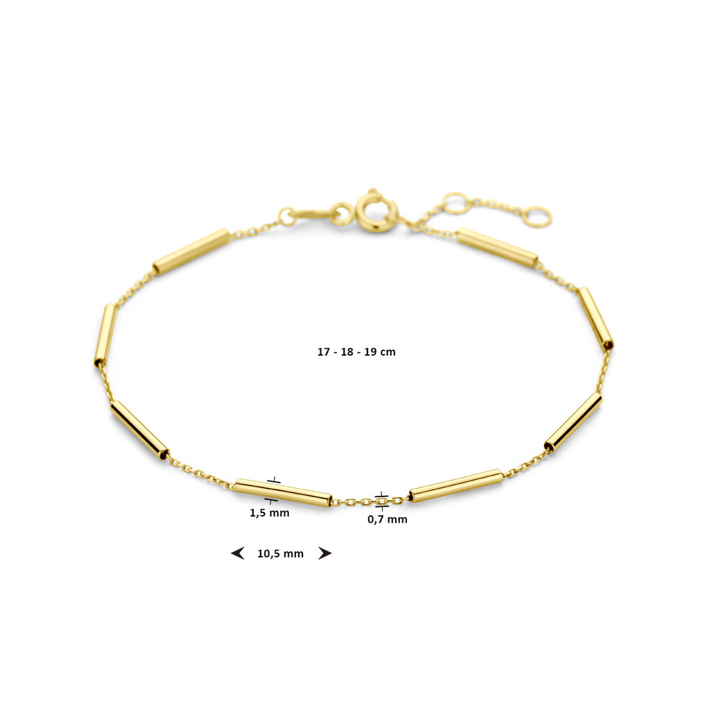 Armbandrohre 17 - 18 - 19 cm 14K Gelbgold