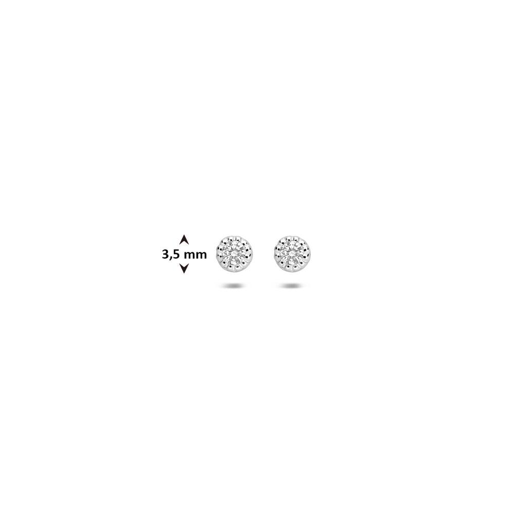 Ohrstecker Zirkonia 3,5 mm Silber rhodiniert