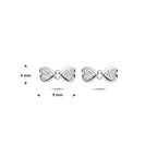 Ohrstecker Schleife Zirkonia 4 mm Silber rhodiniert