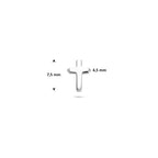 flat back piercing kruis 7,5 mm zilver gerhodineerd