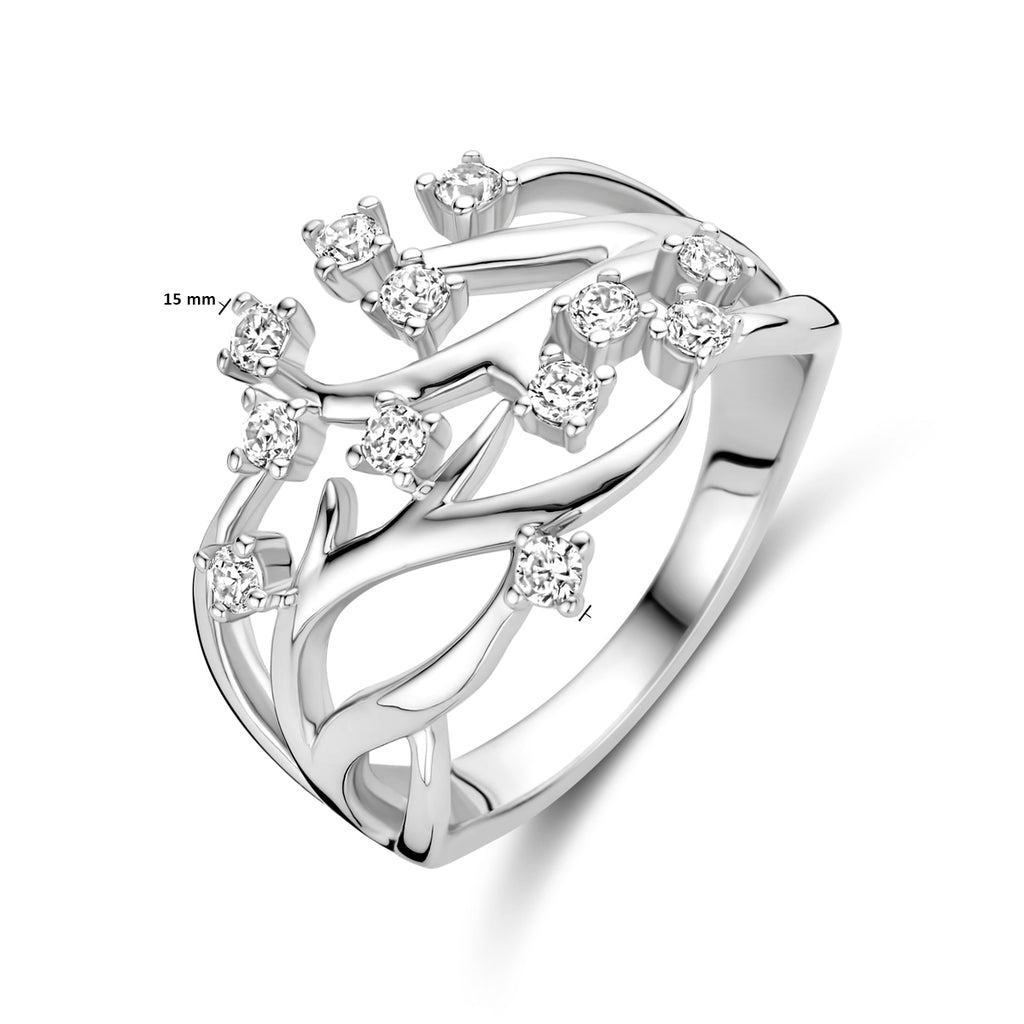 Ring Zirkonia Silber rhodiniert
