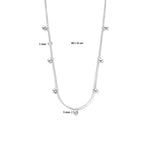 Halskette Kugeln 40 + 4 cm Silber rhodiniert