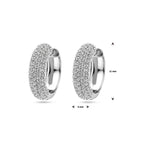 Klappohrringe Zirkonia 21 mm Silber rhodiniert