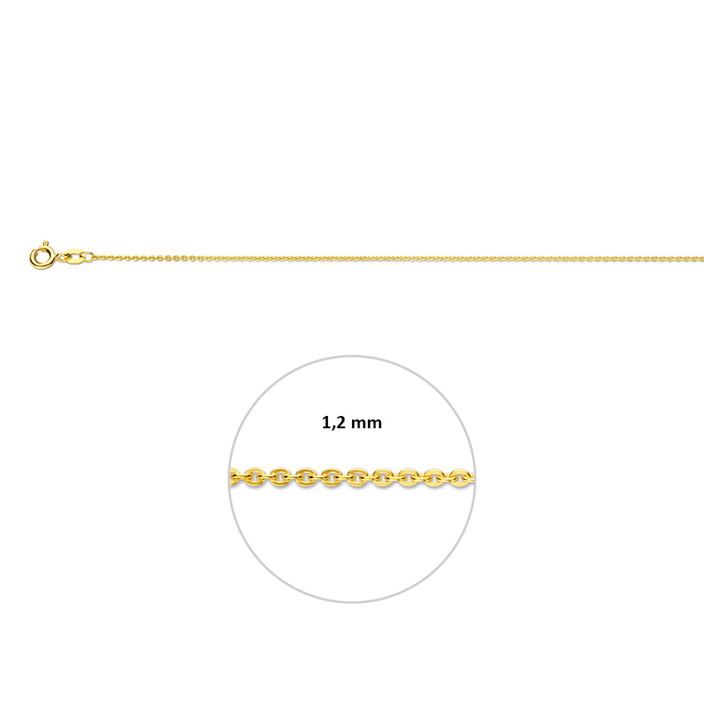 9k Ankerkette flach 1,2 mm 9K gelb