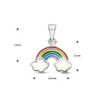 Anhänger Emaille Regenbogen rhodiniertes Silber
