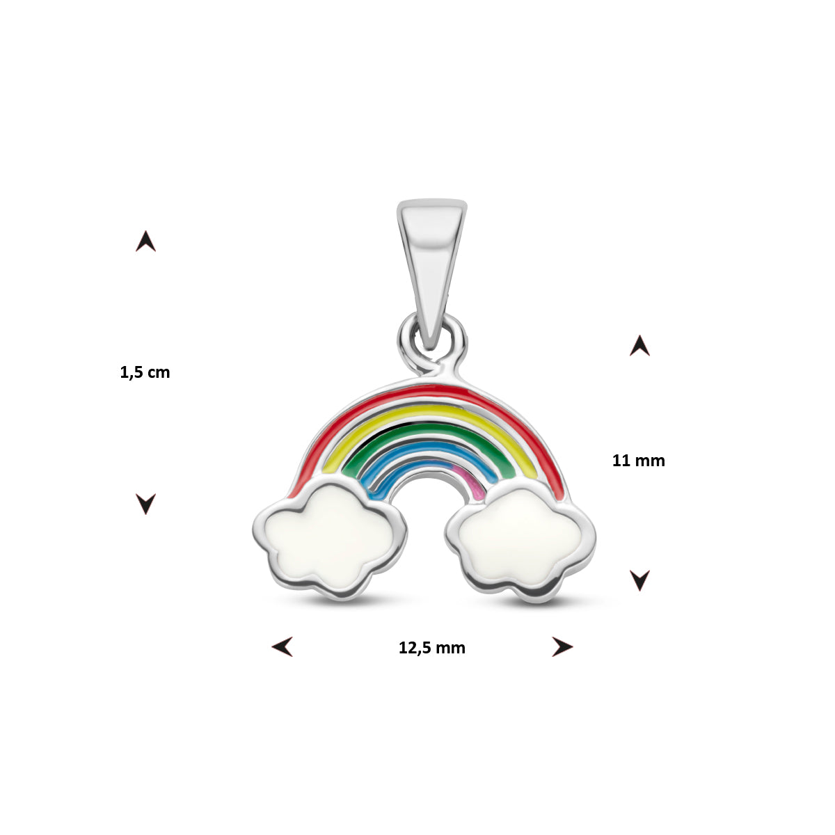 Anhänger Emaille Regenbogen rhodiniertes Silber