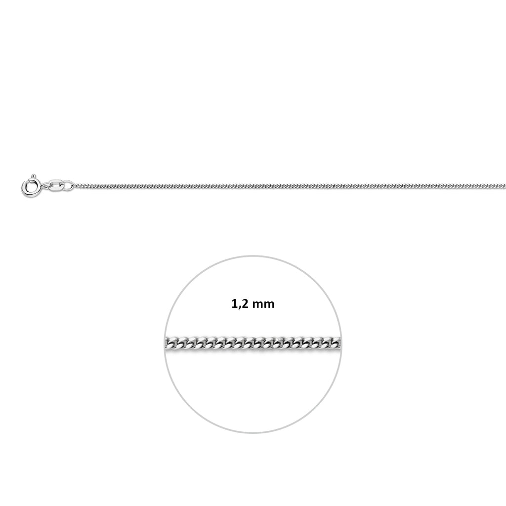 gourmette 1,2 mm zilver gerhodineerd