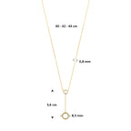 y-collier rondje 40 - 42 - 44 cm 14K geelgoud - rond