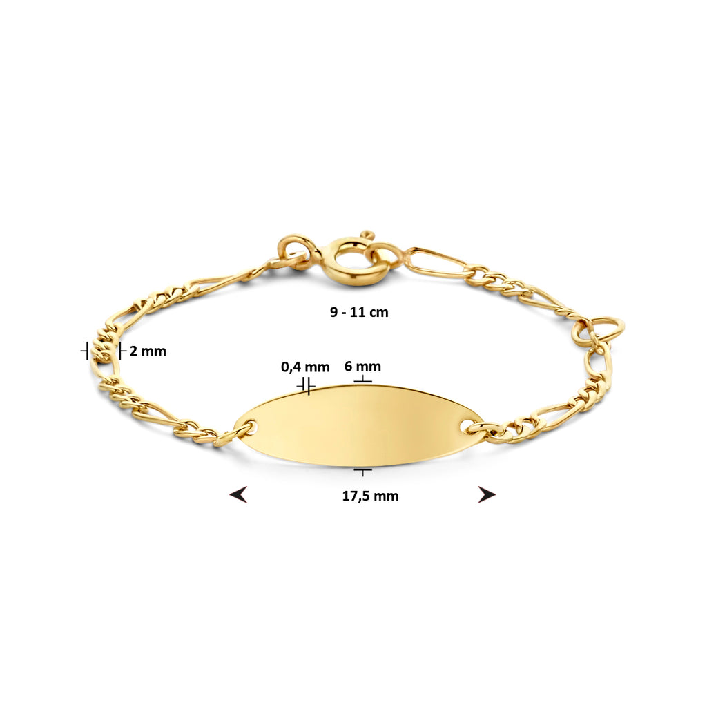 9k graveerarmband plaat 6,0 mm 9K geel