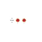 9k oorknoppen rood zirkonia 4,5 mm 9K geel