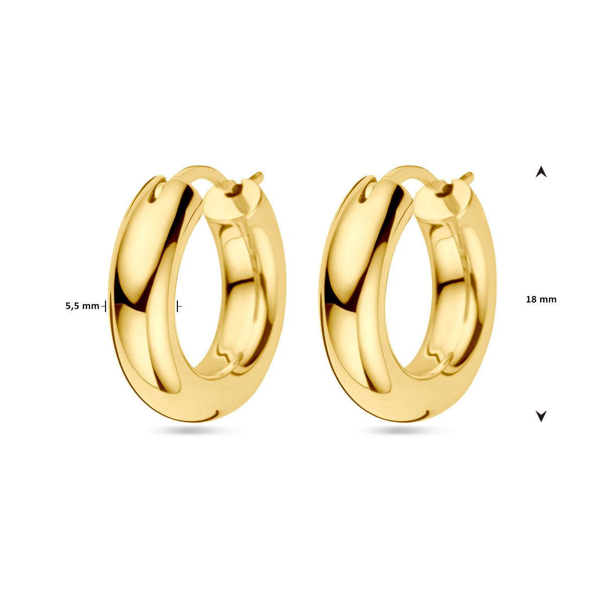 oorringen 1 micron zilver verguld (geel)