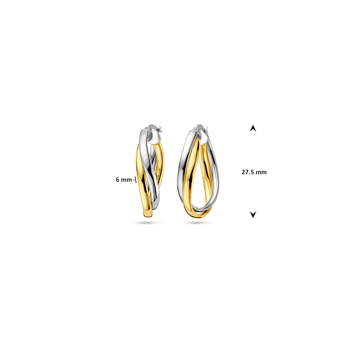 Ohrringe 1 Mikron Silber vergoldet (Gelb/Rhodium)