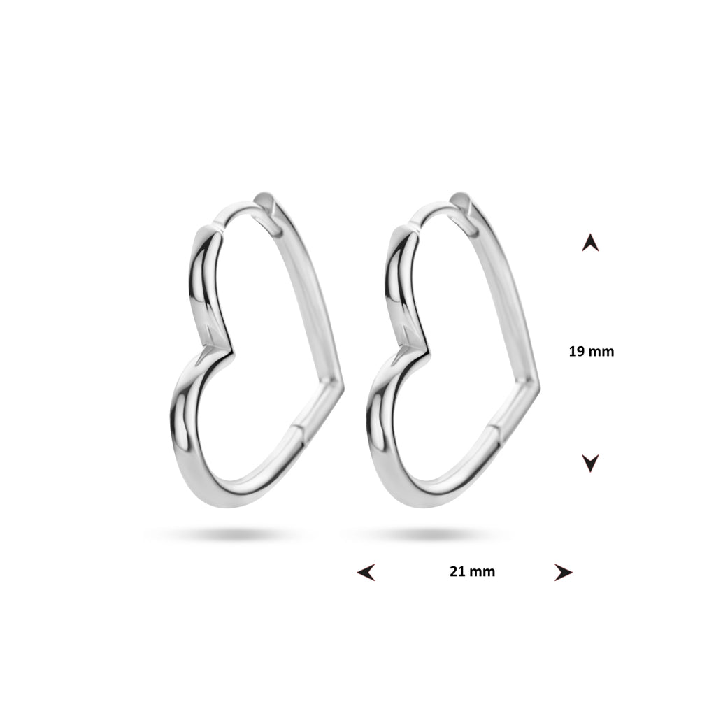 oorringen hart zilver gerhodineerd