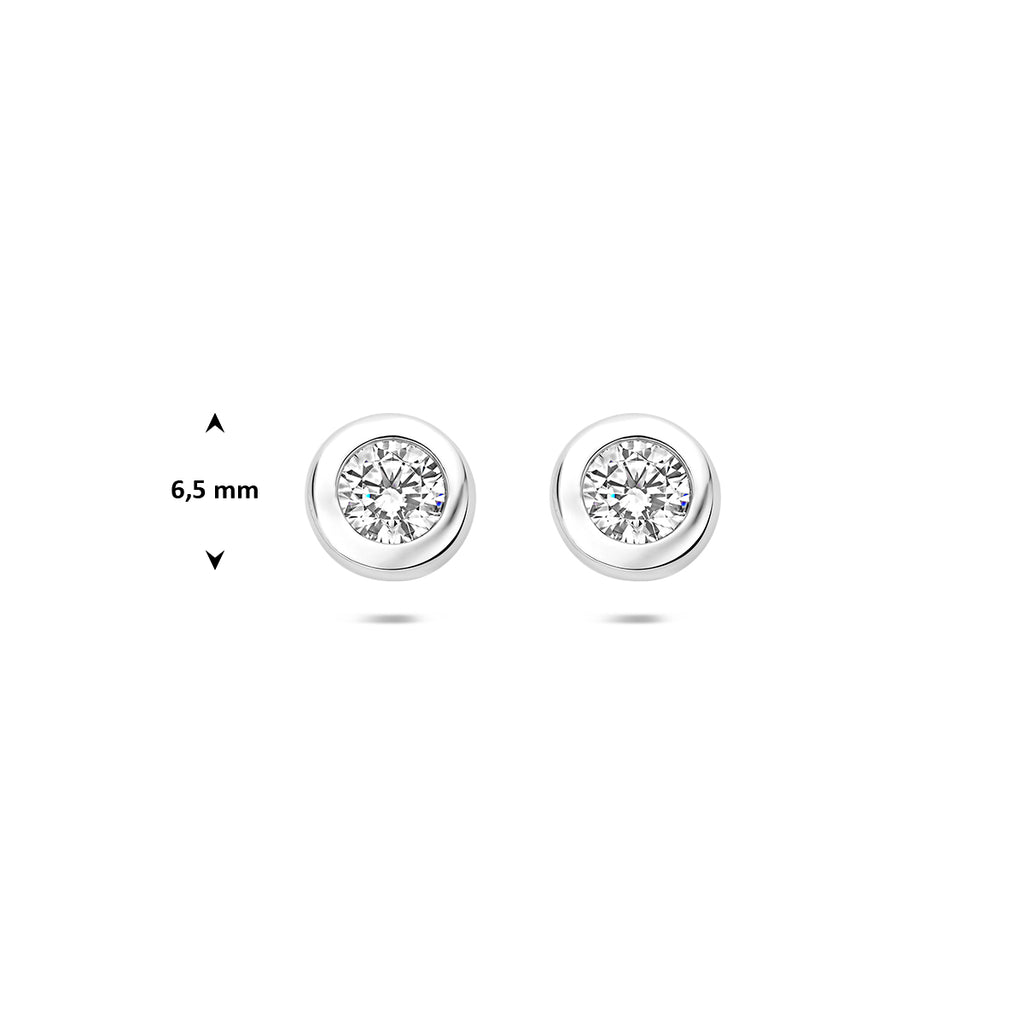 Ohrstecker Zirkonia 4 mm Silber rhodiniert