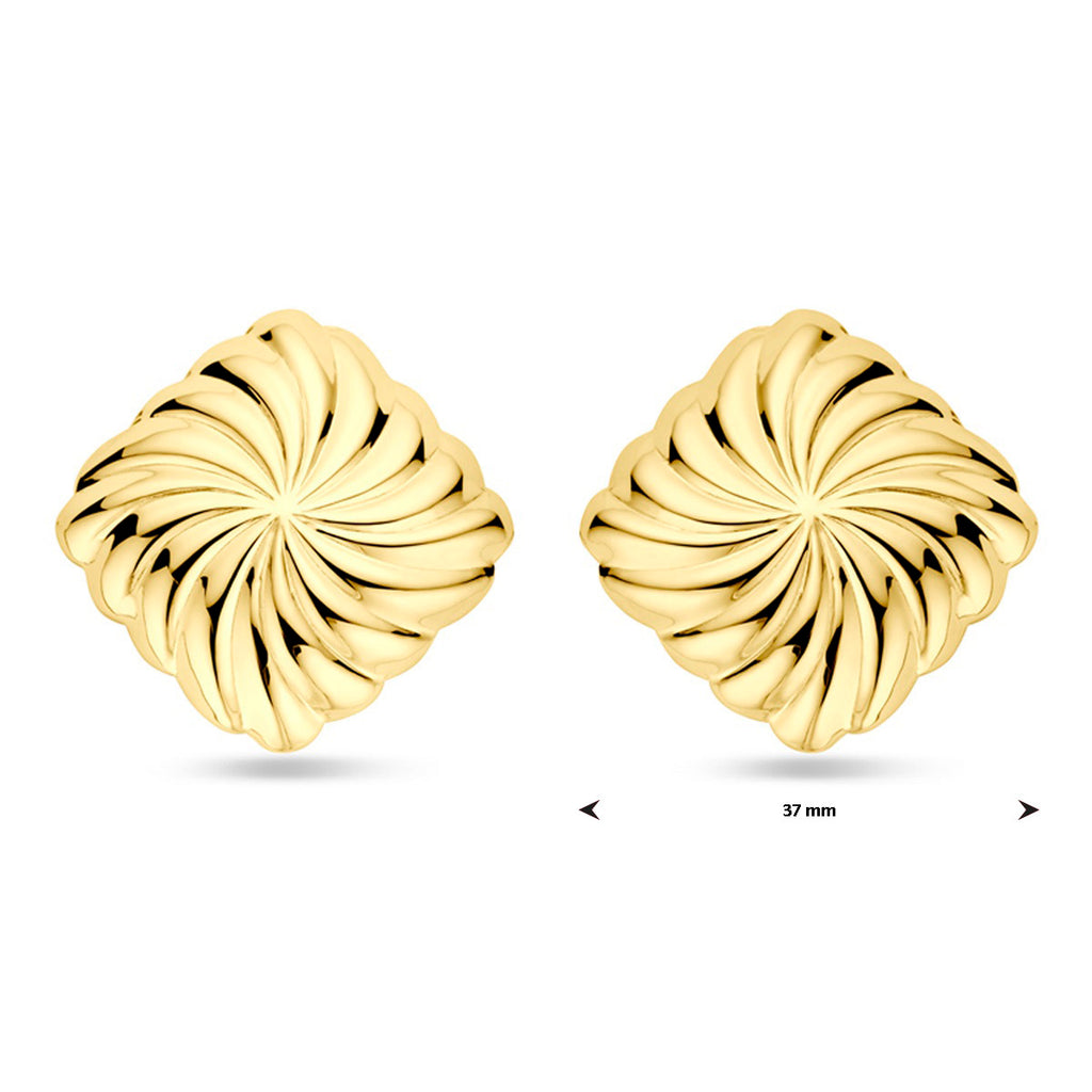 oorknoppen 37 mm 1 micron zilver verguld (geel)
