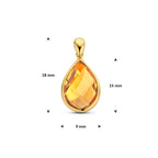 hanger citrien 14K geelgoud