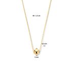 collier bol 0,5 mm 40 + 1,5 cm 14K geelgoud