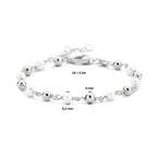 Armband Perle und Perlen 16 + 3 cm Silber rhodiniert