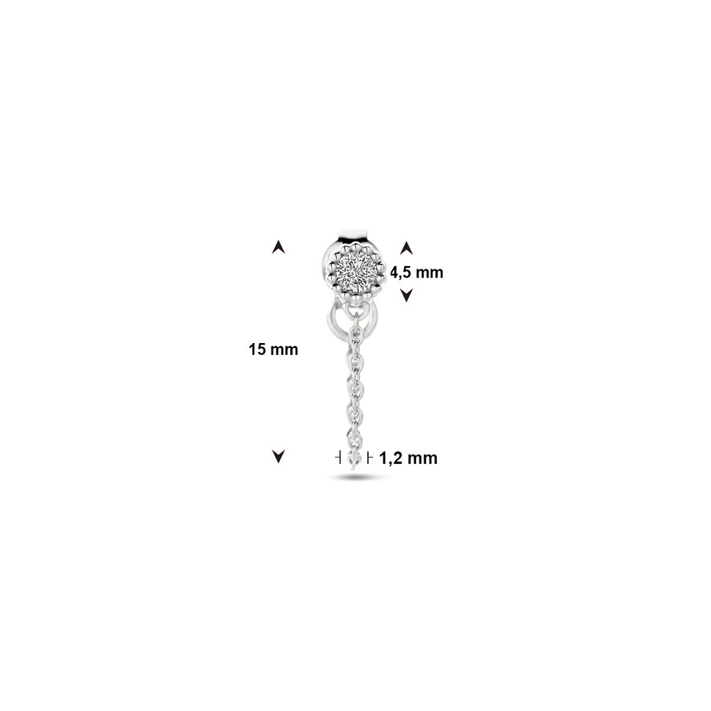 Ohrstecker pro Stück Zirkonia Silber rhodiniert