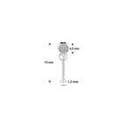 Ohrstecker pro Stück Zirkonia Silber rhodiniert