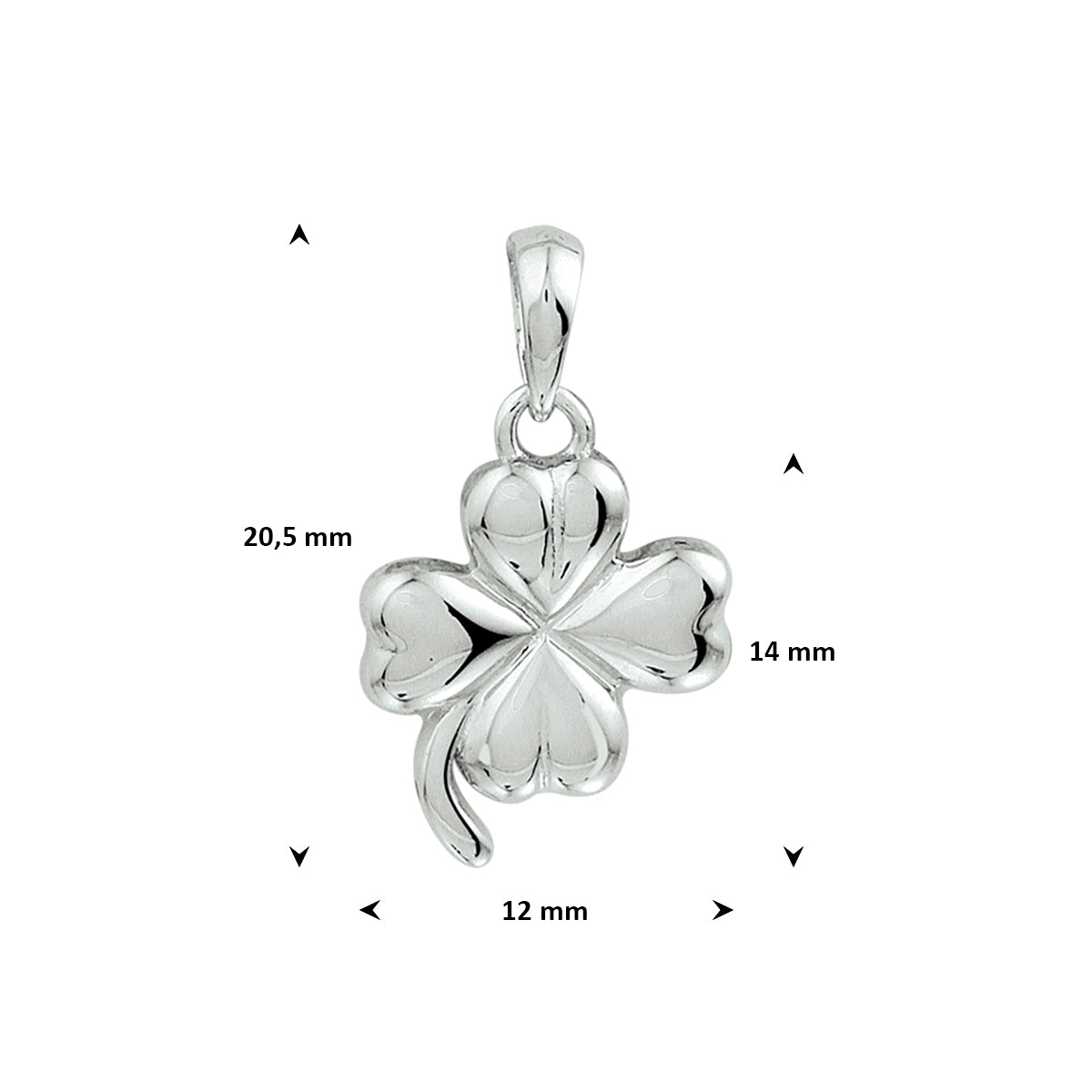 Anhänger Kleeblatt 14 mm silber rhodiniert