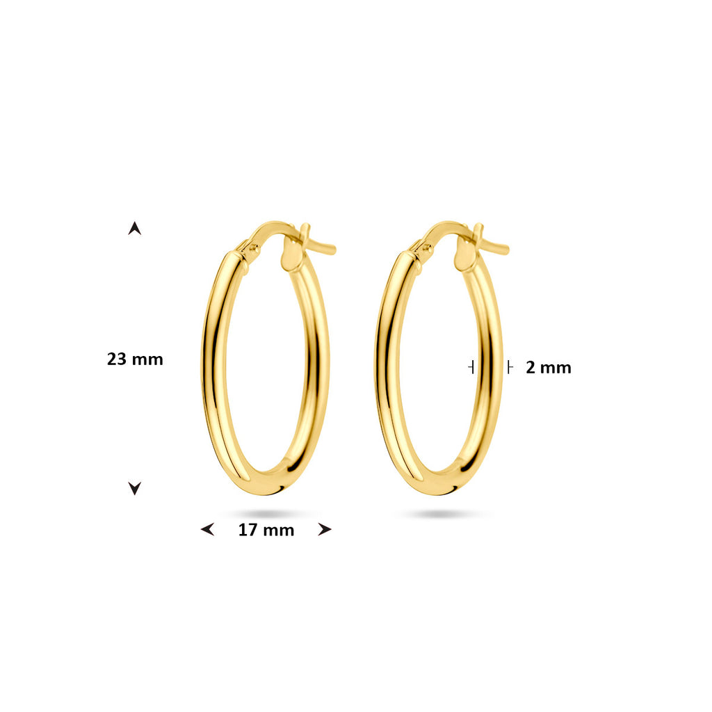 oorringen 23 mm Silgold (geel met zilverkern)