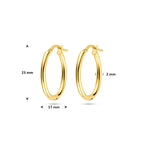 oorringen 23 mm Silgold (geel met zilverkern)