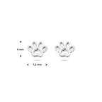 Ohrstecker Hundepfote 6 mm Silber rhodiniert