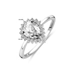 Ring Zirkonia Halo Silber rhodiniert