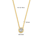 9k collier zirkonia 40 - 42 - 44 cm 9K geel - rond