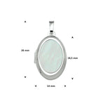 medaillon parelmoer 18,5 mm zilver wit
