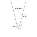 collier rondjes 40 - 42 - 44 cm zilver gerhodineerd - rond
