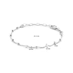 armband bolletjes wit emaille 13 + 3 cm zilver gerhodineerd