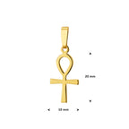 hanger ankh kruis 20 mm 14K geelgoud