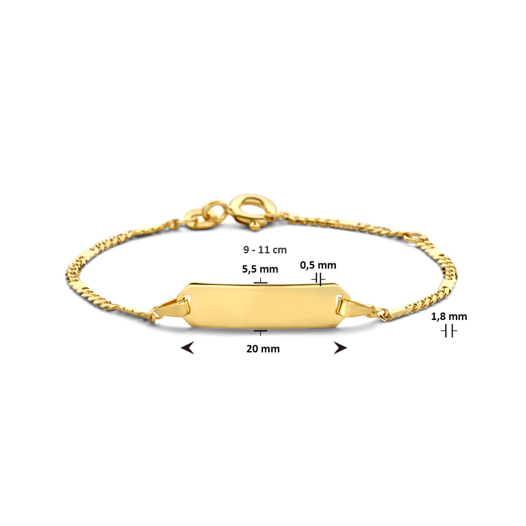 graveerarmband plaat 5,5 mm 14K geelgoud - rechthoek