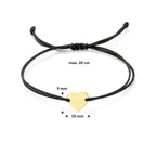 9k graveerarmband hartje polyester zwart max. 20 cm 9K rubber/nylon/leer