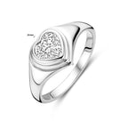 Ring Herz Zirkonia Silber rhodiniert