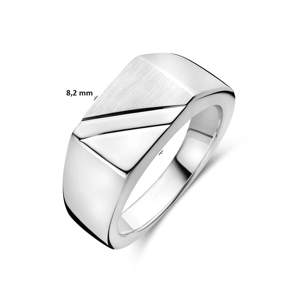 ring poli/mat zilver wit