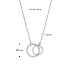 Zirkonia-Halskette 41 - 43 - 45 cm Silber rhodiniert