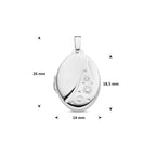 medaillon ovaal 18,5 mm zilver gerhodineerd