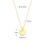 collier hartje lab grown diamant 0.01ct f vs 40 - 42 - 44 cm 14K geelgoud